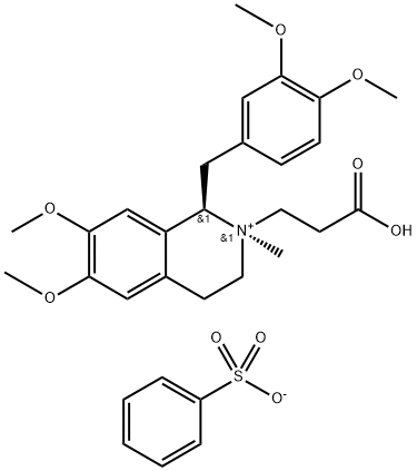 2-(2-carboxyethyl)-1-[(3,4-dimethoxyphenyl)methyl]-,1,2,3,4-tetrahydro-6,7-dimethoxy-2-methyl-isoquinolinium benzenesulfonate