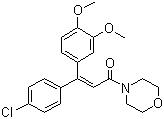 CAS # 110488-70-5, Dimethomorph, CME 151, 4-[3-(4-Chlorophenyl)-3-(3,4-dimethoxyphenyl)acryloyl]morpholine, 4-[3-(4-Chlorophenyl)-3-(3,4-dimethoxyphenyl)-1-oxo-2-propenyl]morpholine