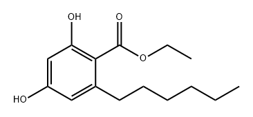 Benzoic acid, 2-hexyl-4,6 -dihydroxy-, ethyl ester