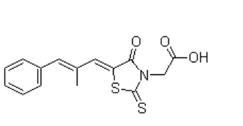 (E,E)-2-[5-(2-Methyl-3-phenyl-prop-2-enylidene)-4-oxo-2-sulfanylidene-thiazo lidin-3-yl]acetic acid