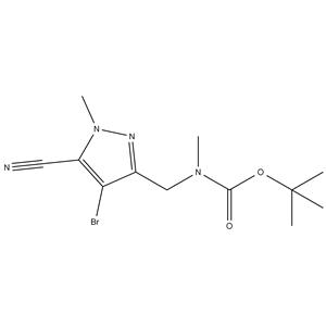 tert-butyl((4-bromo-5-cyano-1-methyl-1H-pyrazol-3-yl)methyl)(methyl)carbamate