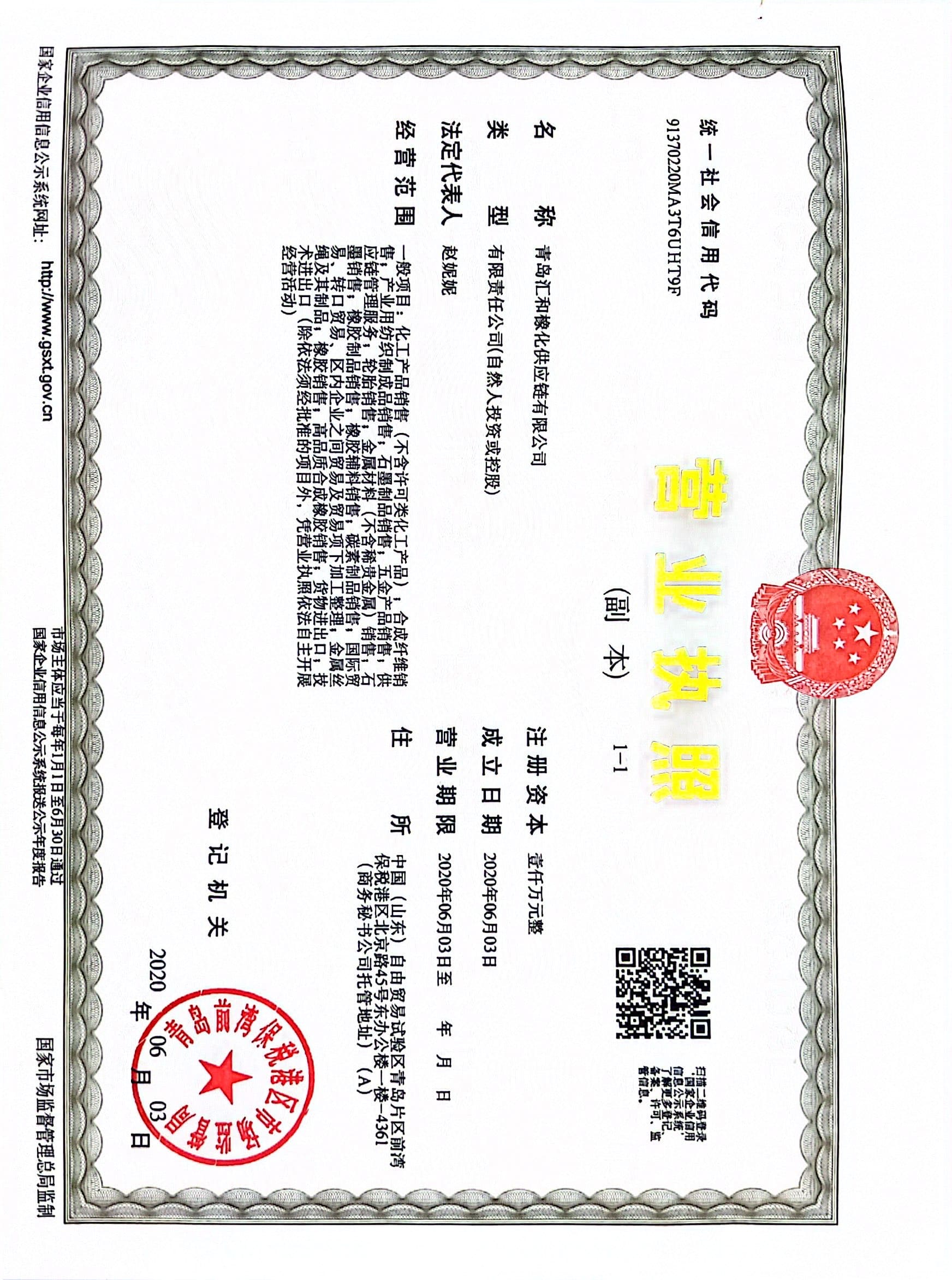 Business License Of EnterpriseLegal Person