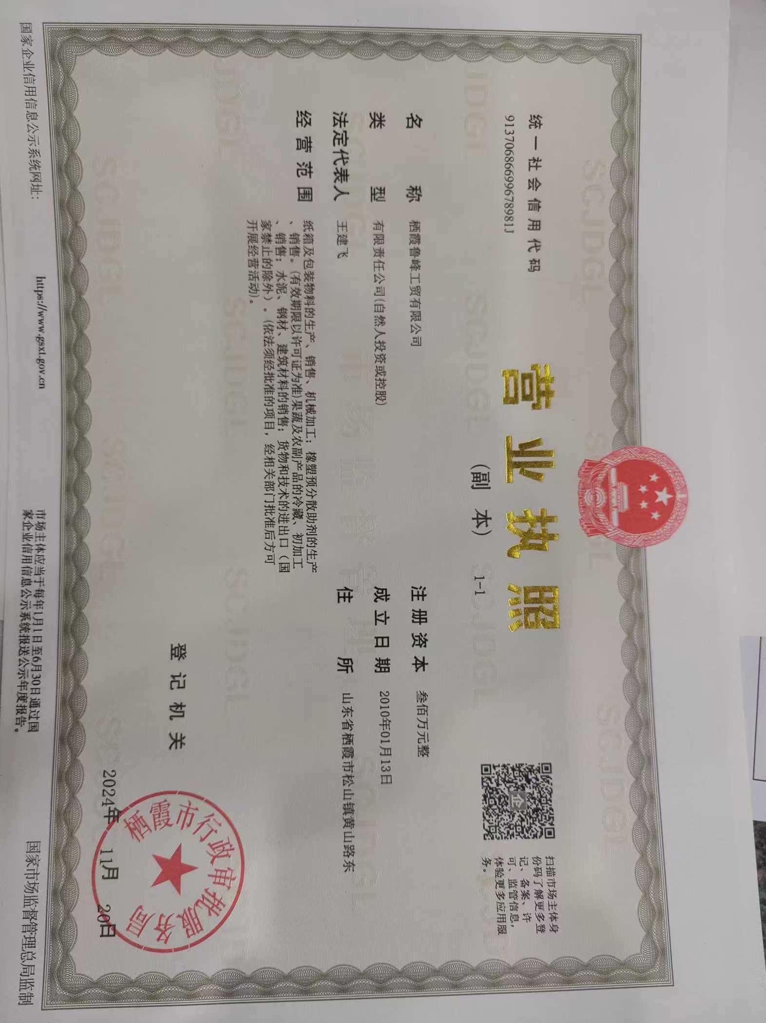 Certificate of accreditation