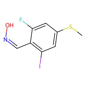 (Z)-2-fluoro-6-iodo-4-(methylthio)benzaldehyde oxime