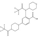 2-(2,2,2-trifluoro-N-(oxepan-4-yl)acetamido)-4-(4-(trifluoroacetyl)piperazin-1-yl)benzoic acid