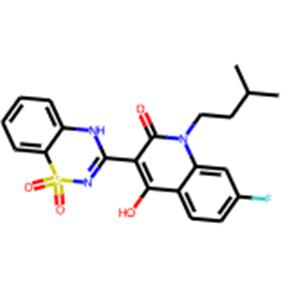  3-(1,1-dioxido-2H-1,2,4-benzothiadiazin-3-yl)-7-fluoro-4-hydroxy-1-(3-methylbutyl)-2(1H)-Quinolinone