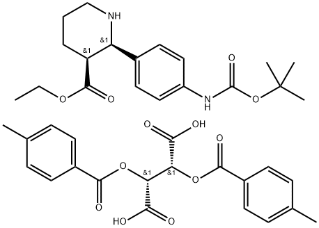 Butanedioic acid, 2,3-bis[(4-methylbenzoyl)oxy]-, (2R,3R)-, compd. with ethyl (2R,3S)-2-[4-[[(1,1-dimethylethoxy)carbonyl]amino]phenyl]-3-piperidinecarboxylate (1:1)