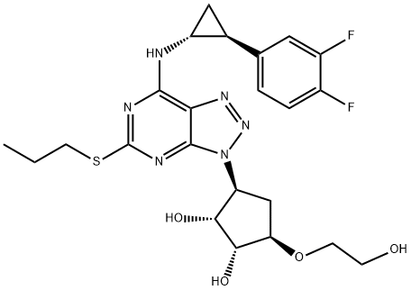 1,2-Cyclopentanediol, 3-[7-[[(1R,2S)-2-(3,4-difluorophenyl)cyclopropyl]amino]-5-(propylthio)-3H-1,2,3-triazolo[4,5-d]pyrimidin-3-yl]-5-(2-hydroxyethoxy)-, (1R,2R,3S,5R)-