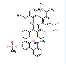 Methanesulfonato(2-dicyclohexylphosphino-3,6-dimethoxy-2',4',6'-tri-i-propyl-1,1'-biphenyl)(2'-methylamino-1,1'-biphenyl-2-yl)palladium(II)