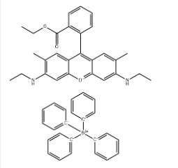 Xanthylium, 9-[2-(ethoxycarbonyl)phenyl]-3,6-bis(ethylamino)-2,7-dimethyl-, tetraphenylborate(1-) (1:1)