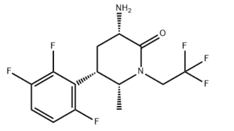 2-Piperidinone, 3-amino-6-methyl-1-(2,2,2-trifluoroethyl)-5-(2,3,6-trifluorophenyl)-, (3S,5S,6R)-
