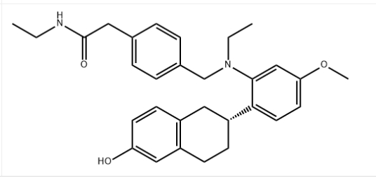 Benzeneacetamide, N-ethyl-4-[[ethyl[5-methoxy-2-[(2R)-1,2,3,4-tetrahydro-6-hydroxy-2-naphthalenyl]phenyl]amino]methyl]-