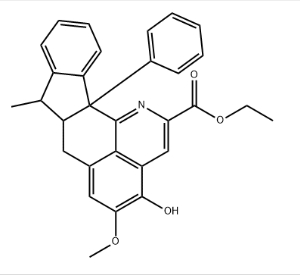 Benz[de]indeno[2,1-h]quinoline-2-carboxylic acid, 7,7a,8,12b-tetrahydro-4-hydroxy-5-methoxy-8-methyl-12b-phenyl-, ethyl ester, (7aα,8α,12bα)- (9CI)