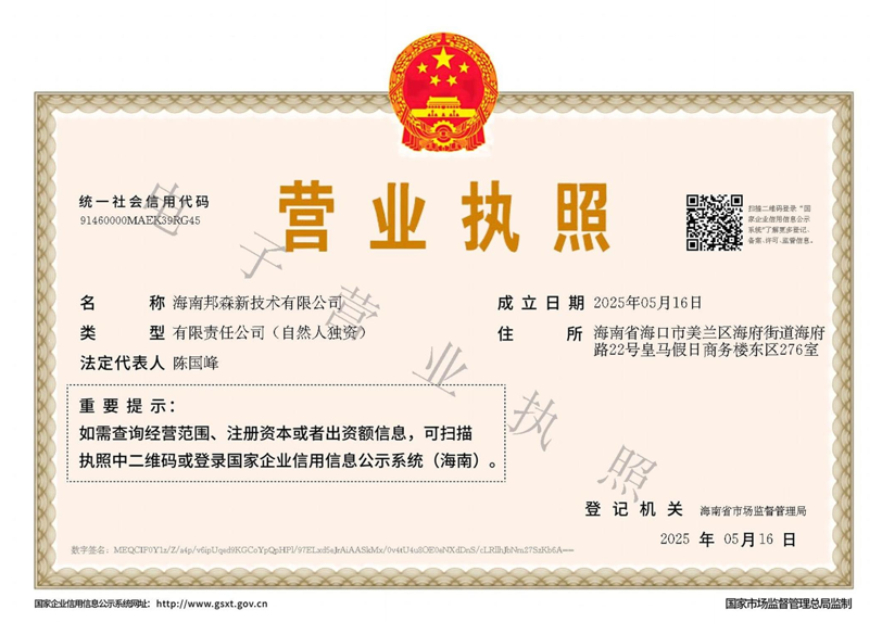 Business License Of EnterpriseLegal Person