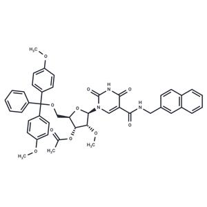 5-Naphthyl-beta-methylaminocarbony-3'-O-acetyl-2'-O-methl-5'-O-DMTr-uridine