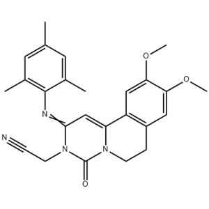 2H-Pyrimido[6,1-a]isoquinoline-3(4H)-acetonitrile, 6,7-dihydro-9,10-dimethoxy-4-oxo-2-[(2,4,6-trimethylphenyl)imino]-