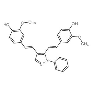 4,4'-(1E,1'E)-2,2'-(1-phenyl-1H-pyrazole-3,5-diyl)bis(ethene-2,1-diyl)bis(2-methoxyphenol)