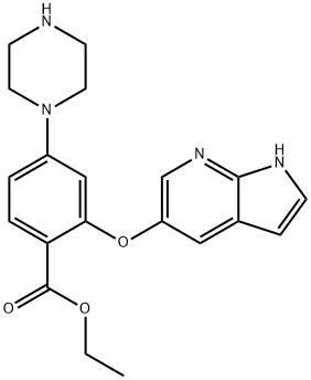 Benzoic acid, 4-(1-piperazinyl)-2-(1H-pyrrolo[2,3-b]pyridin-5-yloxy)-, ethyl ester