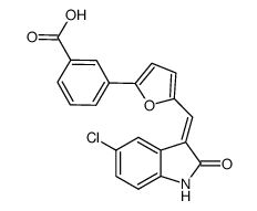 (E)-3-(5-((5-chloro-2-oxoindolin-3-ylidene)methyl)furan-2-yl)benzoic acid