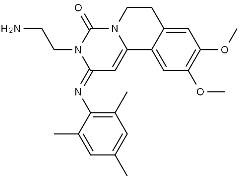 (E)-3-(2-aminoethyl)-2-(mesitylimino)-9,10-dimethoxy-2,3,6,7-tetrahydro-4H-pyrimido[6,1-a]isoquinolin-4-one
