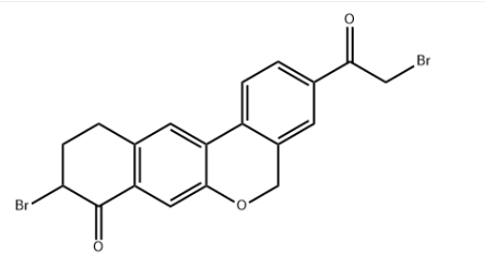 9-Bromo-3-(2-Bromo Acetyl)-10,11-Dihydro-5H-dibenzo(c,g) Chromen-8(9H)-one