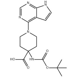 4-((Tert-butoxycarbonyl)amino)-1-(7H-pyrrolo[2,3-d]pyrimidin-4-yl)piperidine-4-carboxylic acid