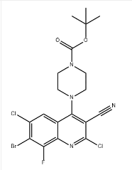 1-Piperazinecarboxylic acid, 4-(7-bromo-2,6-dichloro-3-cyano-8-fluoro-4-quinolinyl)-, 1,1-dimethylethyl ester