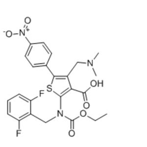 2-[[(2,6-Difluorophenyl)methyl](ethoxycarbonyl)amino]-4-[(dimethylamino)methyl]-5-(4-nitrophenyl)-3-Thiophenecarboxylic acid