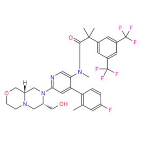 N-{6-[(7S,9aS)-7-(hydroxymethyl)-octahydropyrazino[2,1-c][1,4]oxazin-8-yl]-4-(4-fluoro-2-methylphenyl)pyridin-3-yl}-2-[3,5-bis(trifluoromethyl)phenyl]-N,2-dimethylpropanamide