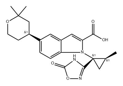 5-[(S)-2,2-Dimethyltetrahydro-2H-pyran-4-yl]-1-[(1S,2S)-2-methyl-1-(5-oxo-4,5-dihydro-1,2,4-oxadiazol-3-yl)cyclopropyl]-1H-indole-2-carboxylic Acid