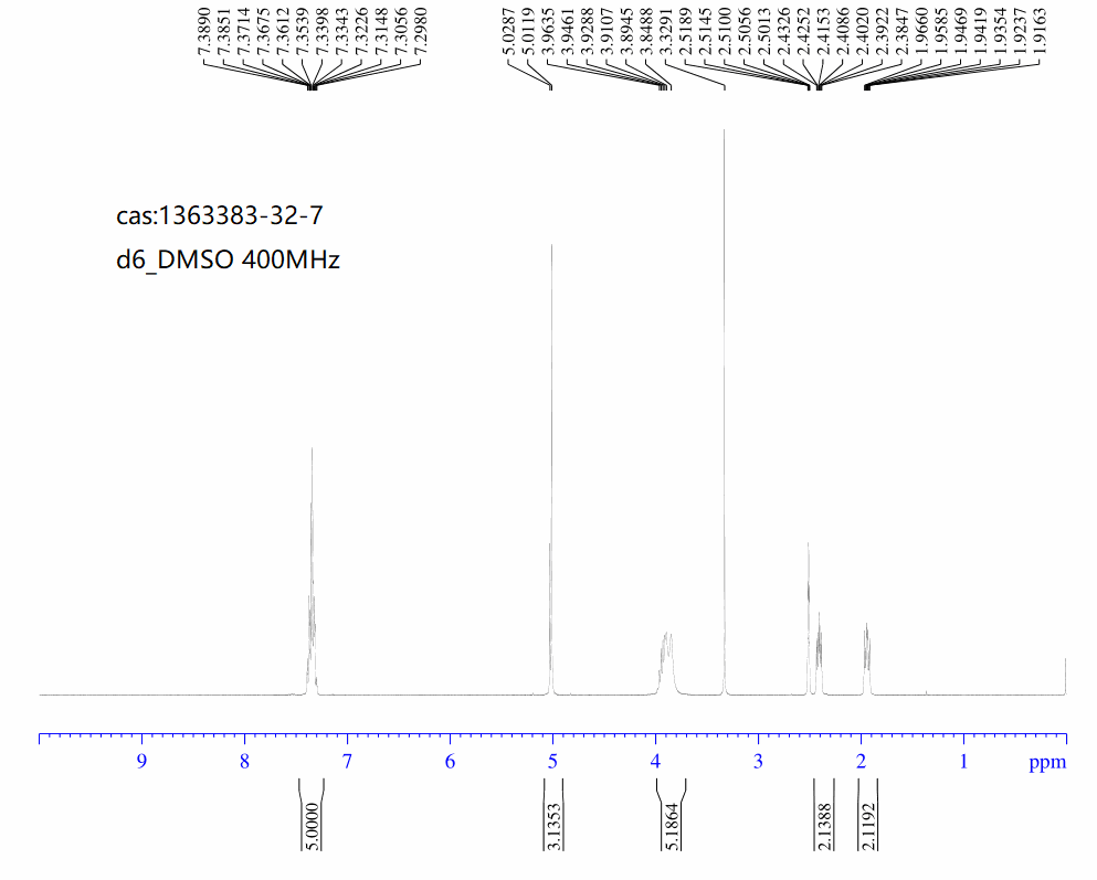 2-Cbz-6-hydroxy-2-azaspiro[3.3]heptane(1363383-32-7) <sup>1</sup>H NMR