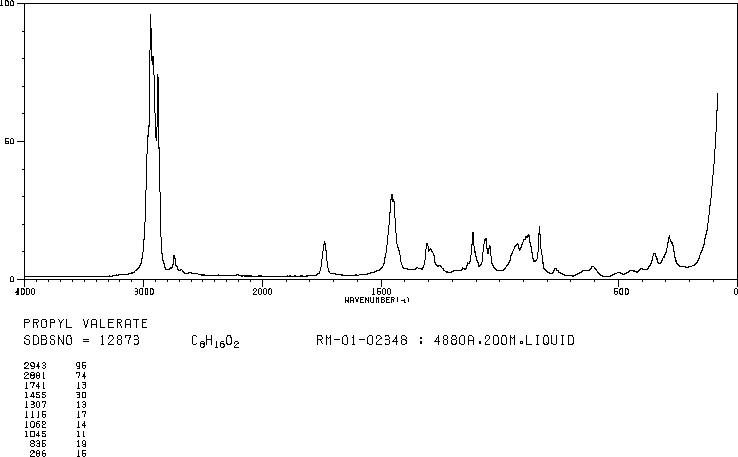 PROPYL VALERATE(141-06-0) Raman