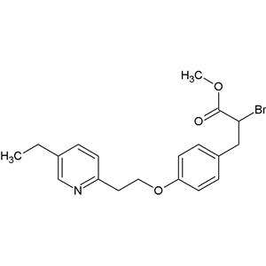2-溴代-3-{4-[2-(5-乙基-2-吡啶基)乙氧基]苯基} 丙酸甲酯
