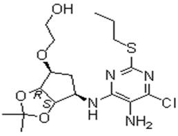 2-[[(3aR,4S,6R,6aS)-6-[[5-氨基-6-氯-2-(丙硫基)-4-嘧啶基]氨基]四氢-2,2-二甲基-4H-环戊烯并-1,3-二恶茂-4-基]氧基]乙醇