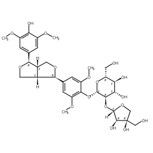 (-)-丁香树脂酚-4-O-β-D-呋喃芹糖基-(1→2)-β-D-吡喃葡萄糖苷