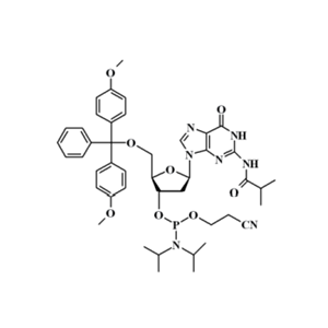 5'-O-(4,4-二甲氧基三苯甲基)-N-异丁酰基-2'-脱氧鸟苷-3'-(2-氰基乙基-N,N-二异丙基)亚磷酰胺