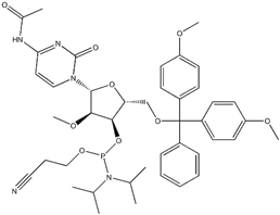 N-乙酰基-5'-O-(4,4-二甲氧基三苯甲基)-2'-O-甲基胞苷-3'-(2-氰基乙基-N,N-二异丙基)亚磷酰胺