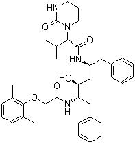 CAS # 192725-17-0, Lopinavir, (2S)-N-[(2R,4S,5S)-5-[[2-(2,6-Dimethylphenoxy)acetyl]amino]-4-hydroxy-1,6-diphenyl-hexan-2-yl]-3-methyl-2-(2-oxo-1,3-diazinan-1-yl)butanamide