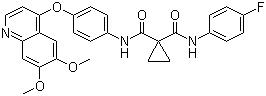 CAS 登录号：849217-68-1, Cabozantinib, N-[4-[(6,7-二甲氧基-4-喹啉基)氧基]苯基]-N'-(4-氟苯基)-1,1-环丙烷二甲酰胺