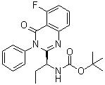 CAS 登录号：870281-85-9, [(1S)-1-(5-氟-3,4-二氢-4-氧代-3-苯基-2-喹唑啉基)丙基]氨基甲酸叔丁酯
