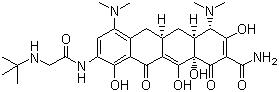 CAS 登录号：220620-09-7, 替加环素, (4S,4aS,5aR,12aS)-4,7-双(二甲氨基)-9-[(叔丁基氨基)乙酰胺基]-3,10,12,12a-四羟基-1,11-二氧代-1,4,4a,5,5a,6,11,12a-八氢并四苯-2-甲酰胺