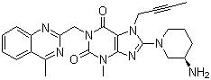 CAS 登录号：668270-12-0, 利拉利汀, 8-[(3R)-3-氨基-1-哌啶基]-7-(2-丁炔基)-3,7-二氢-3-甲基-1-[(4-甲基-2-喹唑啉基)甲基]-1H-嘌呤-2,6-二酮