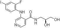CAS 登录号：1236699-92-5, AS 703026, N-[(2S)-2,3-二羟基丙基]-3-[(2-氟-4-碘苯基)氨基]-4-吡啶甲酰胺