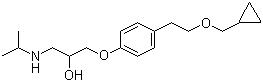 CAS 登录号：63659-18-7, 倍他洛尔, 1-[4-[2-(环丙甲氧基)乙基]苯氧基]-3-(异丙基氨基)丙-2-醇