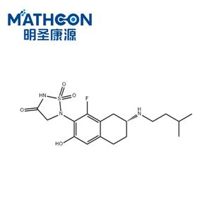 1,2,5-Thiadiazolidin-3-one, 5-[(7R)-1-fluoro-5,6,7,8-tetrahydro-3-hydroxy-7-[(3-methylbutyl)amino]-2-naphthalenyl]-, 1,1-dioxide