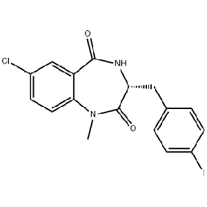 1308657-00-2,1H-1,4-Benzodiazepine-2,5-dione, 7-chloro-3,4-dihydro-3-[(4-iodophenyl)methyl]-1-methyl-, (3R)-