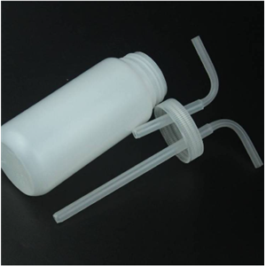 PP聚丙烯洗气瓶塑料气体吸收瓶替代玻璃洗气瓶PP气体缓冲瓶耐HF酸