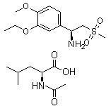 CAS 登录号：608141-43-1, (S)-1-(3-乙氧基-4-甲氧基苯基)-2-(甲基磺酰基)乙胺 N-乙酰基-L-亮氨酸盐