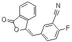 CAS 登录号：763114-25-6, 2-氟-5-[(3-氧代-1(3H)-异苯并呋喃亚基)甲基]苯腈