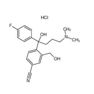 4-[4-(二甲氨基)-1-(4-氟苯基)-1-羟丁基]-3-羟甲基苯腈盐酸盐 产品图片